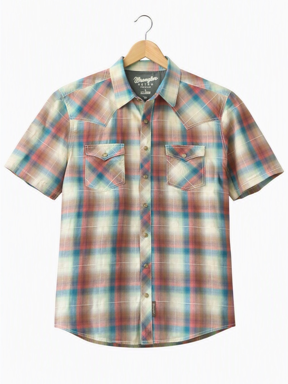 Wrangler Retro Multi-Plaid Snap Front Western Shirt